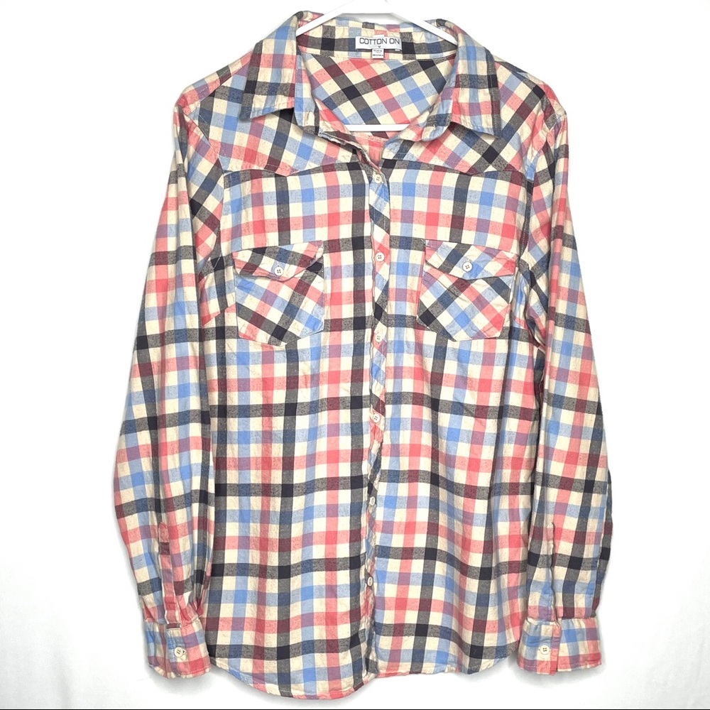 *Cotton On* Med Pink & Blue Flannel